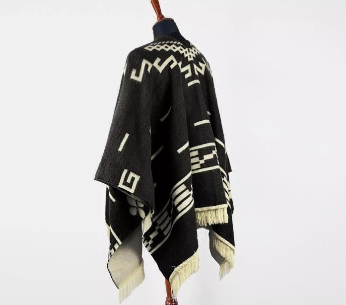 Clint Eastwood Western Cowboy Poncho Serape replica handmade of faux-alpaca wool
