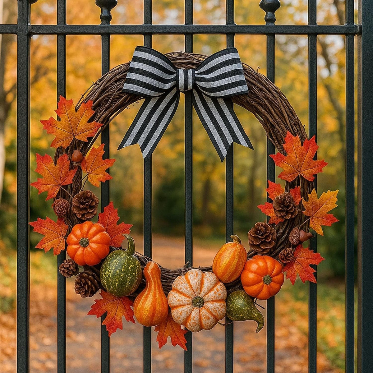50Pcs Autumn Decorations Artificial Halloween Pumpkins Fake Mini  Maple Leaves