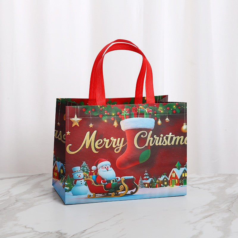 Xmas 16Pack Large Gift Bags Reusable Non‑Woven Christmas Party Tote With Handles