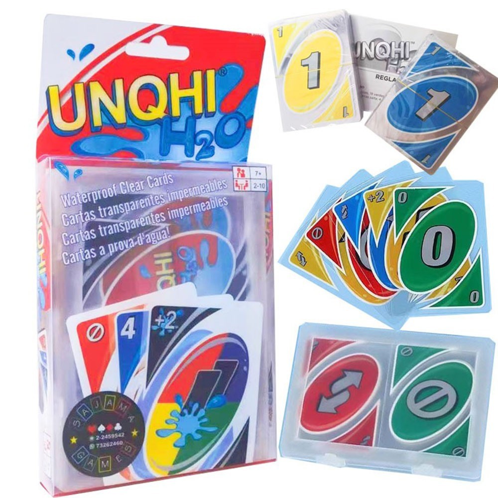 UNO H2O Waterproof Card Game Transparent PVC Plastic Pressure Proof Board Game