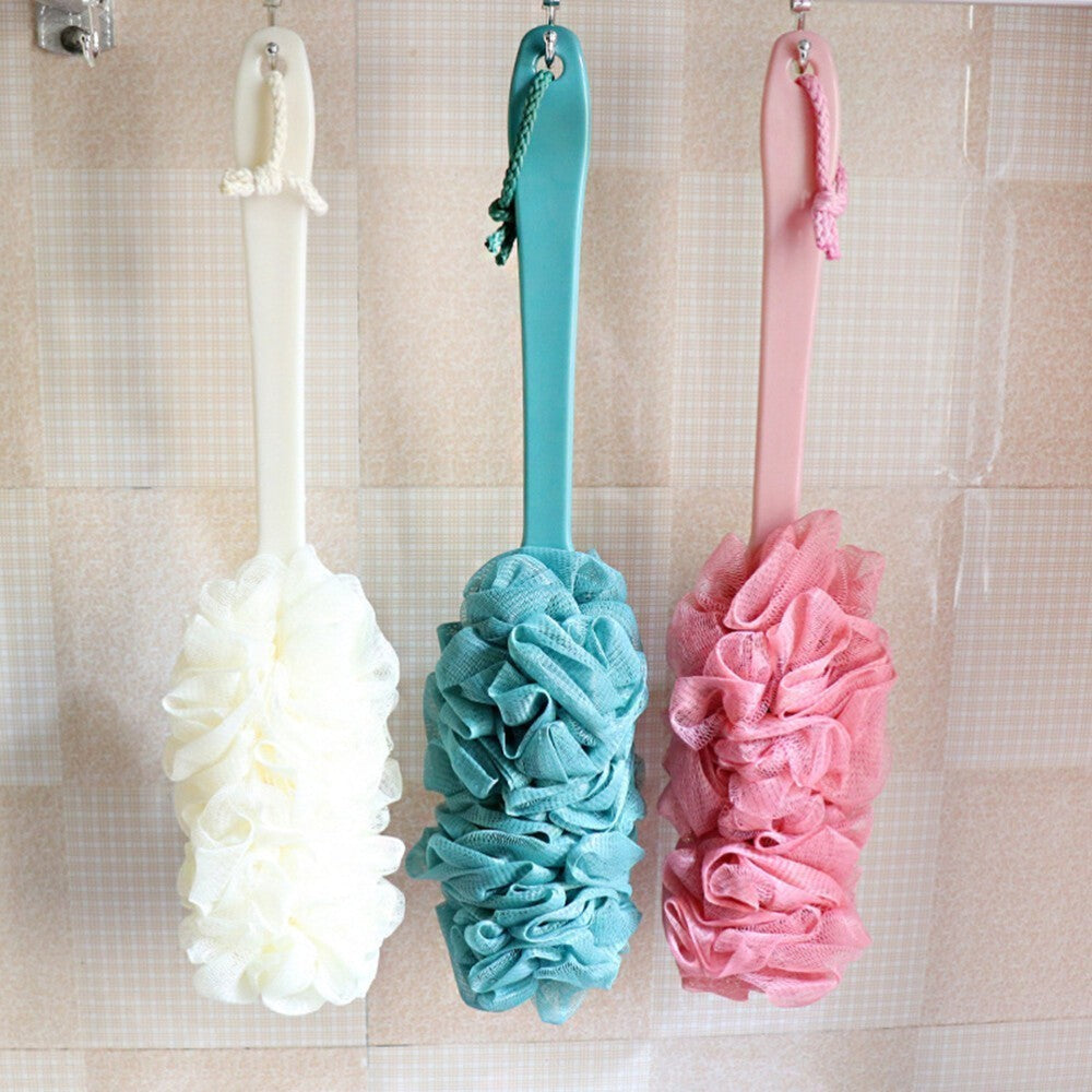 3 Pcs Long Handle Bath Sponge, Soft Shower Scrubber Scrunchie Brush for Adults