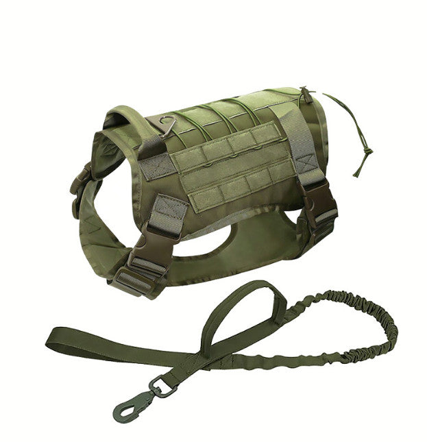 No Pull Tactical Dog Harness and Lead Set Military Training Vest w/ Handle
