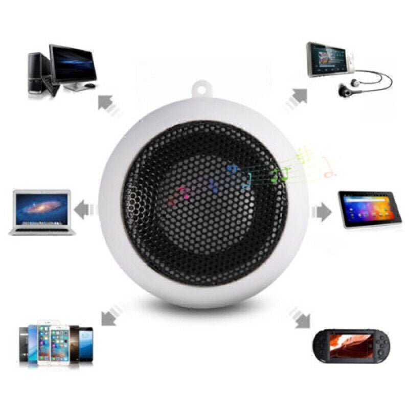 Portable Stereo Mini Speaker 3.5mm Jack Plug In For Laptop Tablet Phone