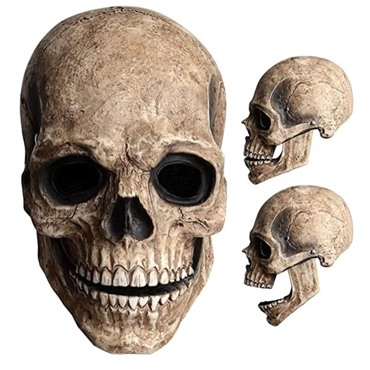 Skull Mask Full Face with Movable Mouth Realistic Head Mask for Adult Cosplay