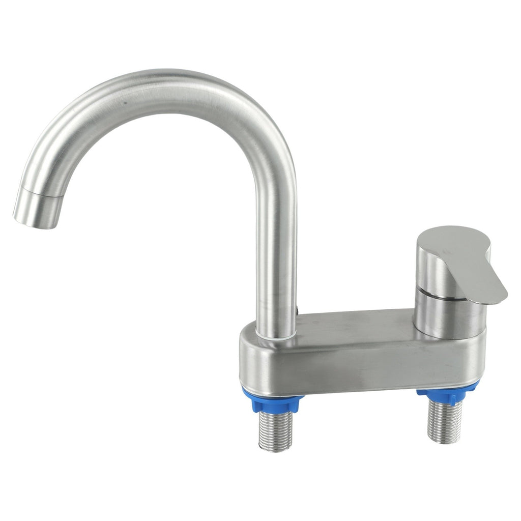 Modern Single Lever Basin Mixer Tap 304 Stainless Steel Hot Cold Water Faucet