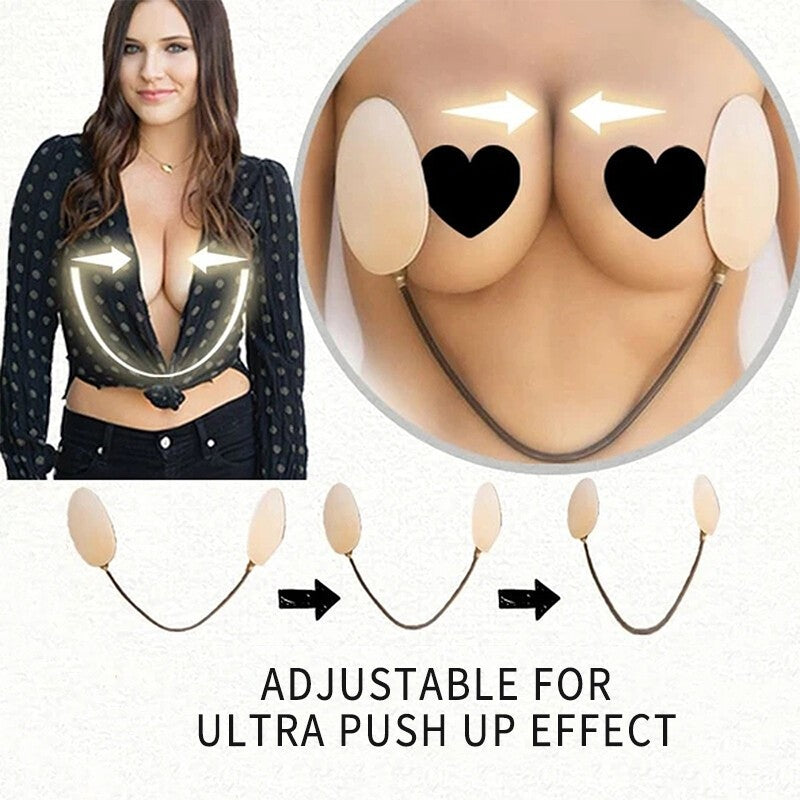 Invisible Push-Up Frontless Bra Silicone Deep Plunge Backless&Strapless Bra Kit