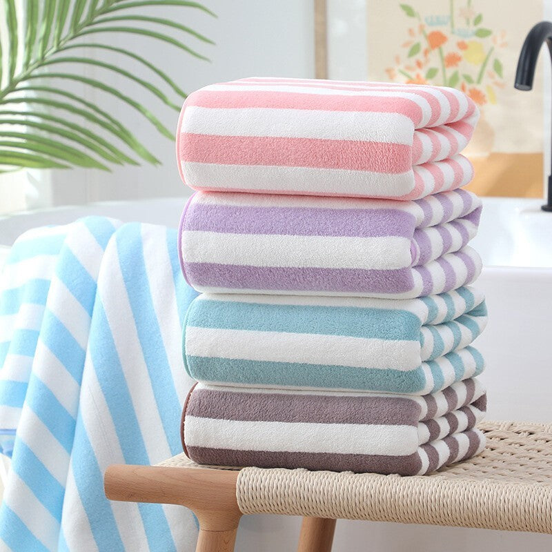 Small/Large Beach Towels Soft Absorbent Striped Towels Home Bath Towel