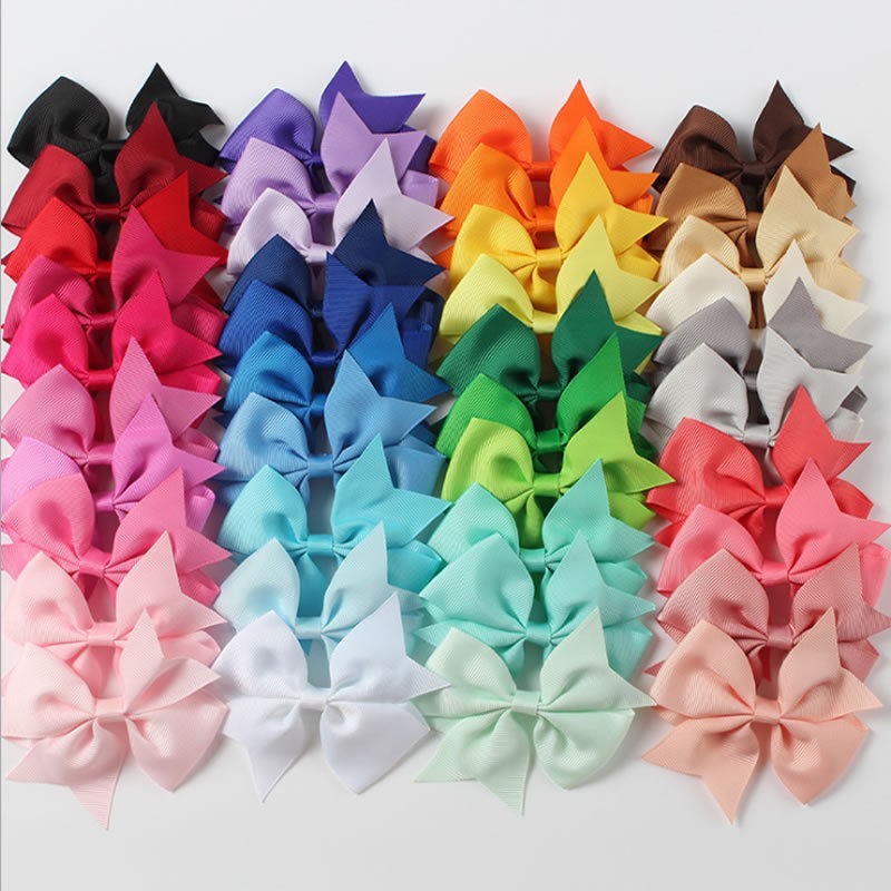 40PCS Baby Girls kids Ribbon Bow Alligator Hair Clip Cute Bows Clips School Pair