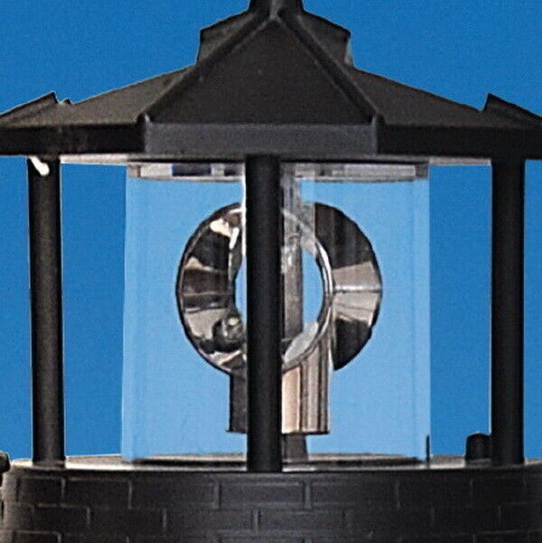 Solar Powered LED Rotating Lighthouse Night Light Outdoor Garden Home Decor Lamp