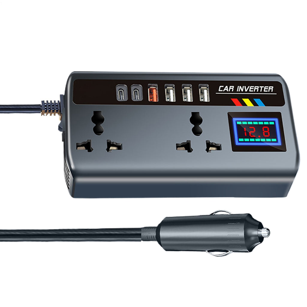 200W Car Power Inverter 12V/24V to 220V Car Converter 4 USB 2TYPE-C and 2 Socket