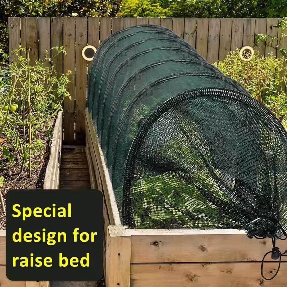 Garden Tunnel Shade Net Cover Portable Cloche Hoops for Balcony Yard Outside UK