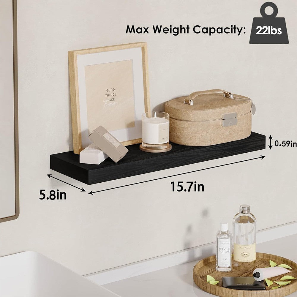 Set of 4 Floating Shelves Wall Mounted Bookcase & Photo Display shelves
