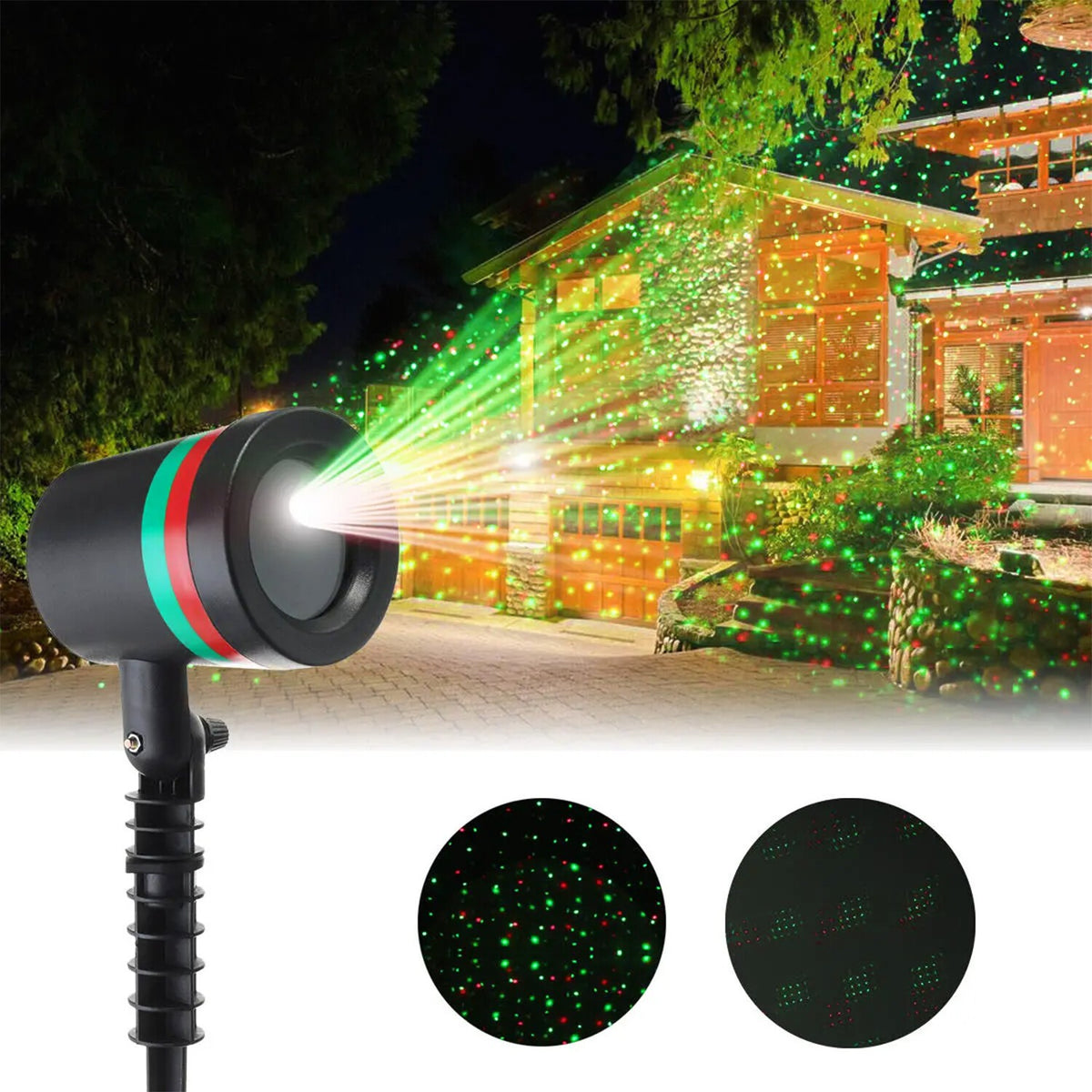 Christmas LED Moving Laser Projector Light Xmas Party Outdoor Landscape Lamp