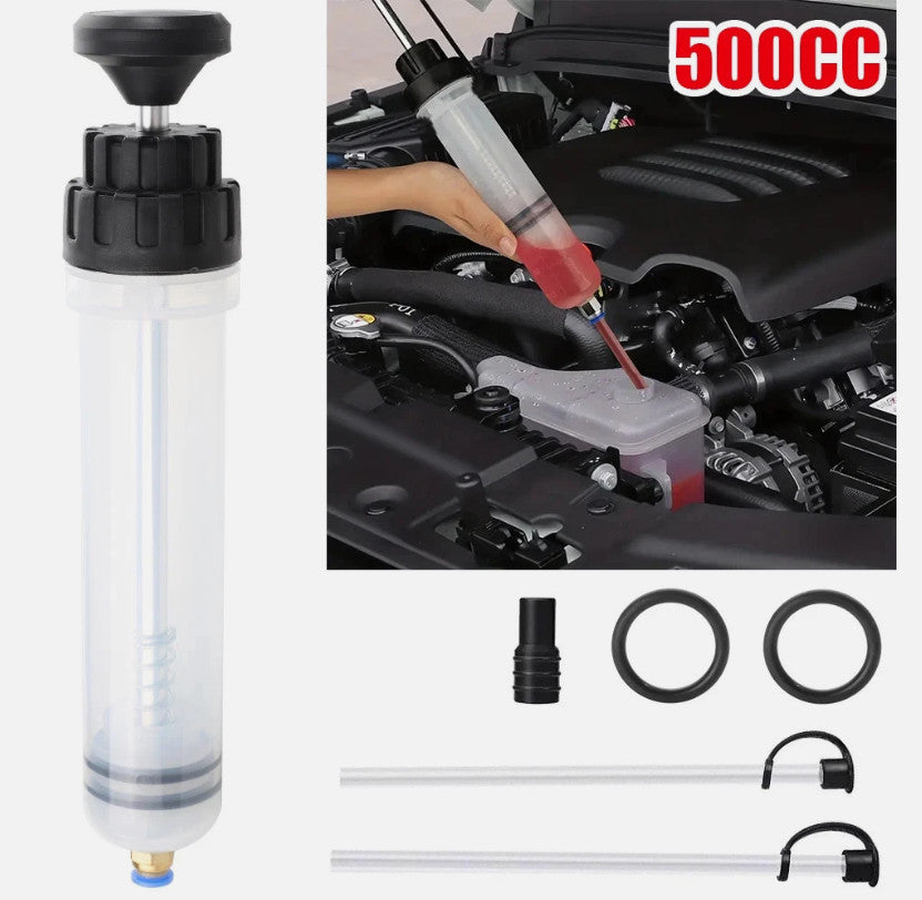 Manual Suction Pump for Car Oil 500cc Fluid Syringe Extractor and Transfer Tool