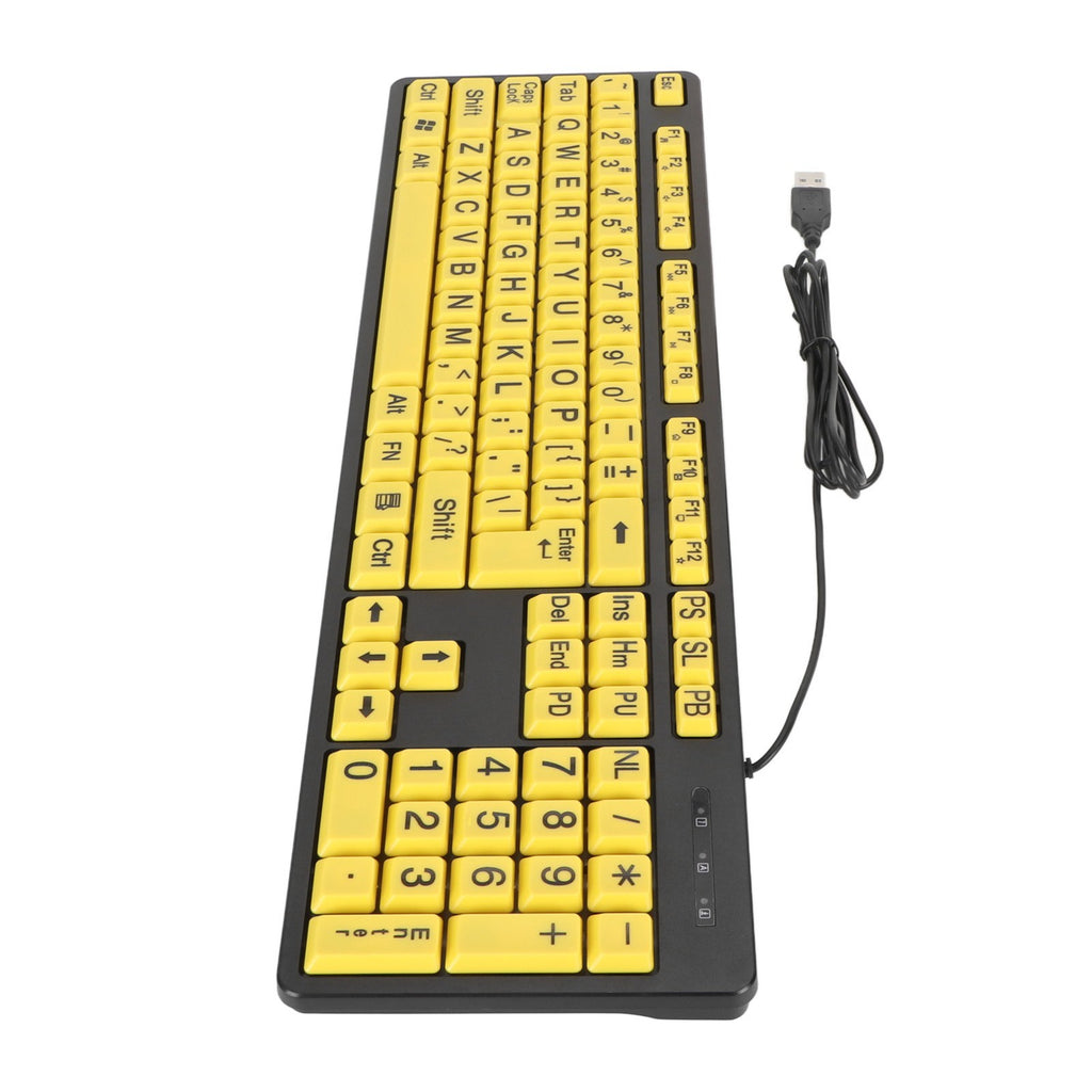 Large Print Computer Keyboard For Elderly 104 Keys Large Character Plug