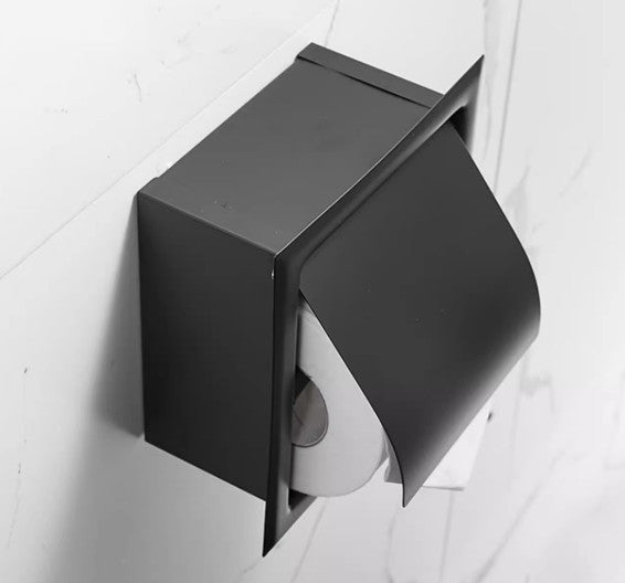 Stainless Steel Concealed Wall Mounted Toilet Roll Holder Tissue Paper Box