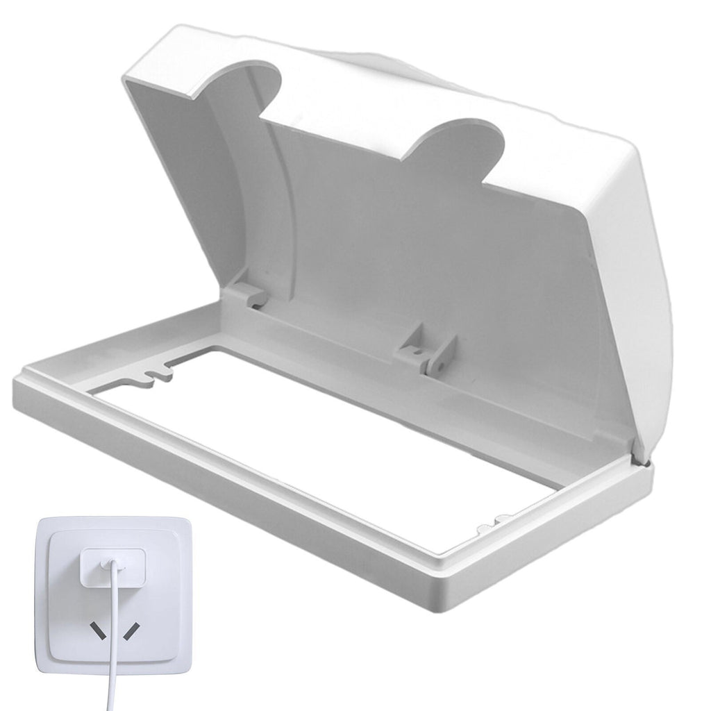 Double Socket Protector Electric Plug Cover Baby Child Safety Box Waterproof