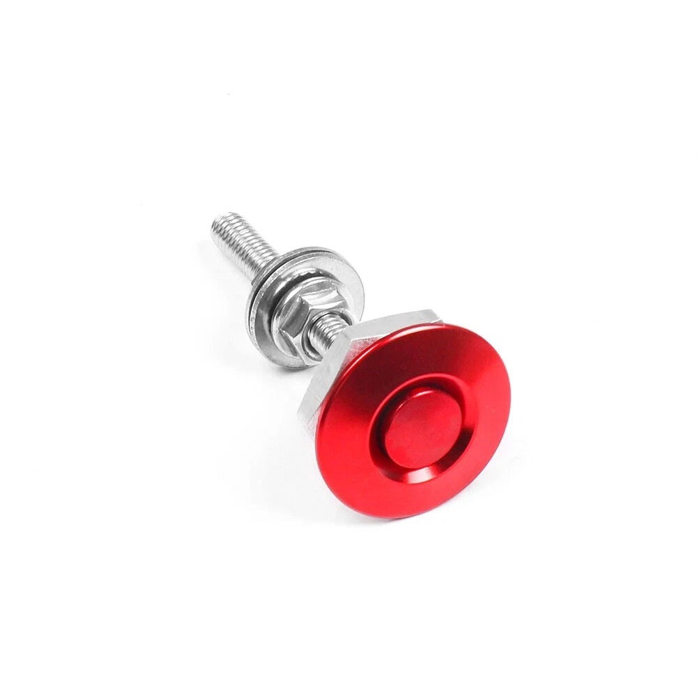 4x Push Button Quick Release Hood Bonnet Pins Lock Clip Car Bumper Latch Kit Red