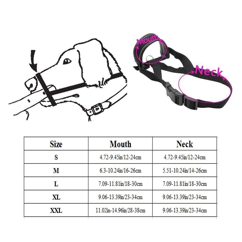 Adjustable Soft Nylon Dog Muzzle Anti-Biting Anti-Barking Safety Pet Mouth Cover