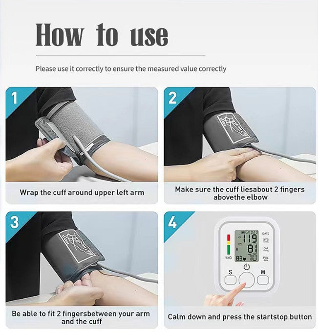 Digital Blood Pressure Monitor LCD Display & Voice Upper Arm Cuff BP Machine UK