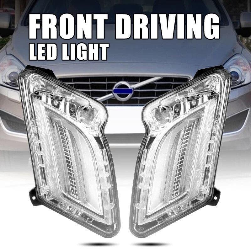 New 2x Left + Right Front Daylight Running Light LED DRL For Volvo S60 V60 2010-