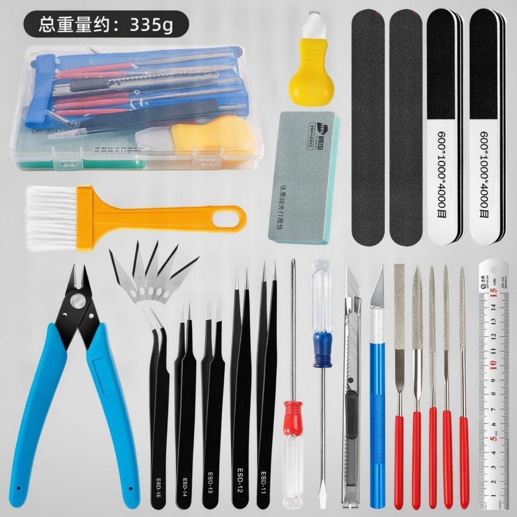 28 Pieces Gundam Tool Kit Portable Model Tools Kit Practical for Workbench