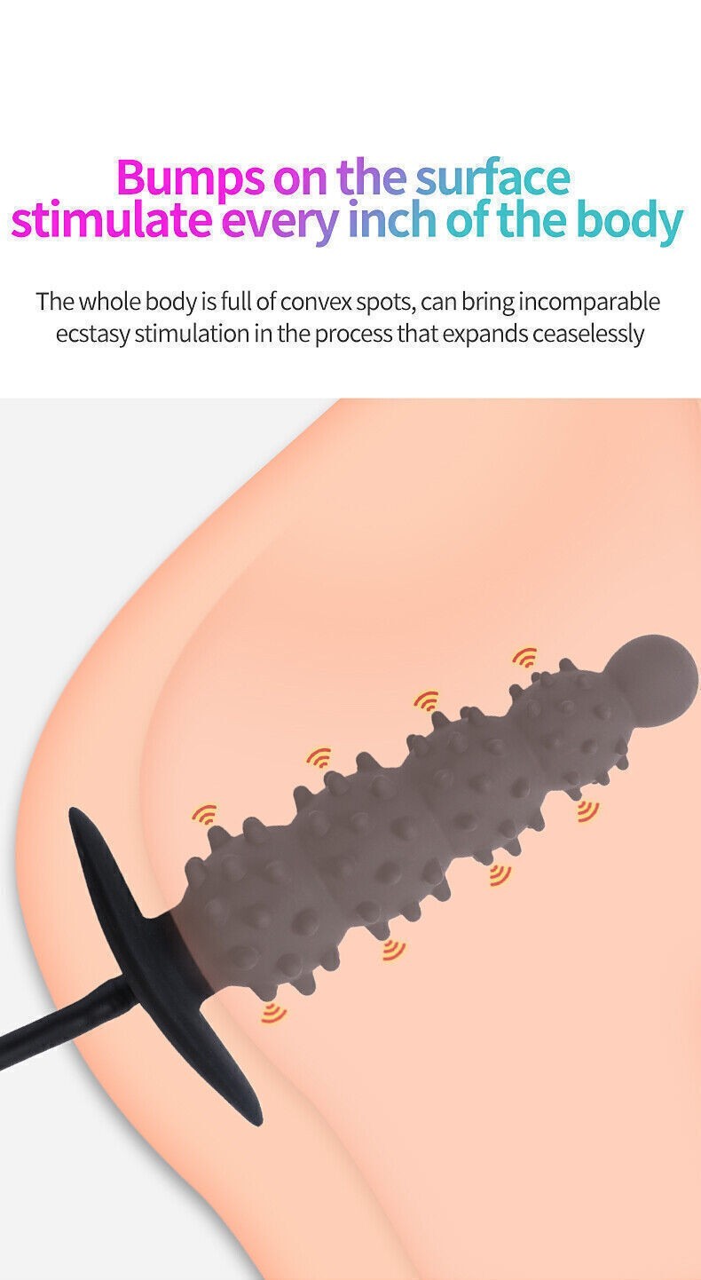 Inflatable Huge Male-Prostate-Anal-Butt-Plug-Dildo-Beads-Men-Women-Lubricant