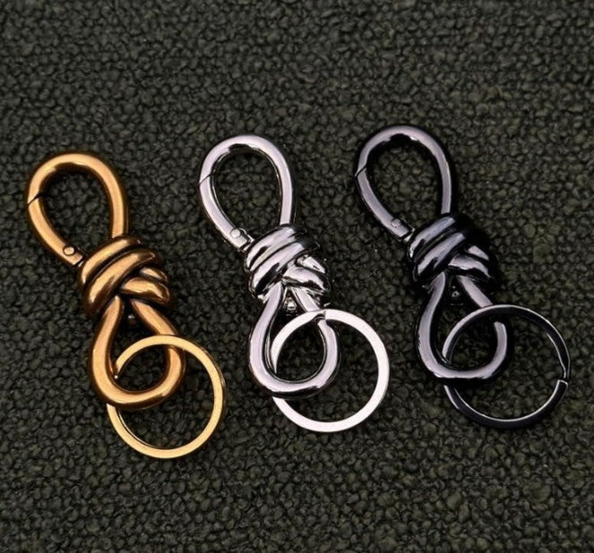 Gold Knot Carabiner,Heavy Duty Snap Hook Key Fob,Hardware Sliding Buckle