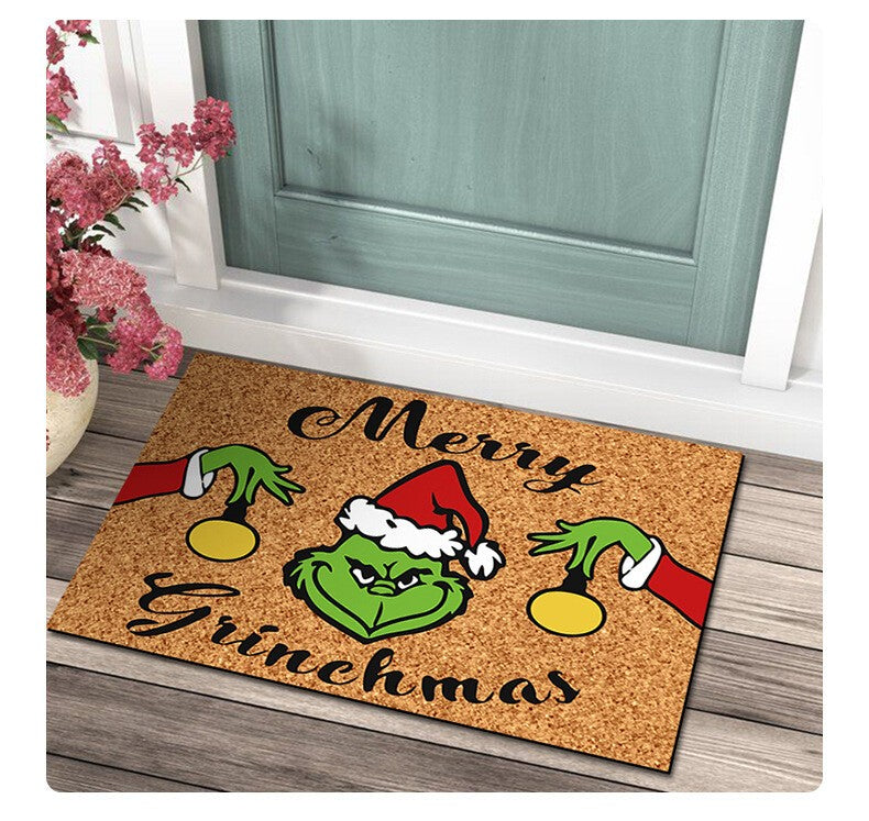 Grinch Christmas Festival Decoration Front Door Mat Carpet Xmas Indoor Outdoor
