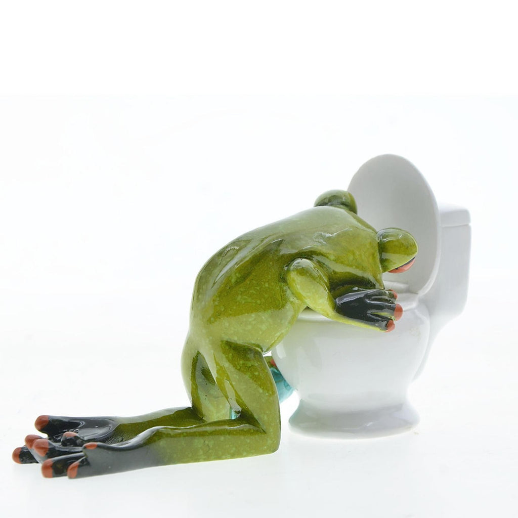 Frog Figurine Sculpture Gift Funny Resin Ornament Handmade Art Animal