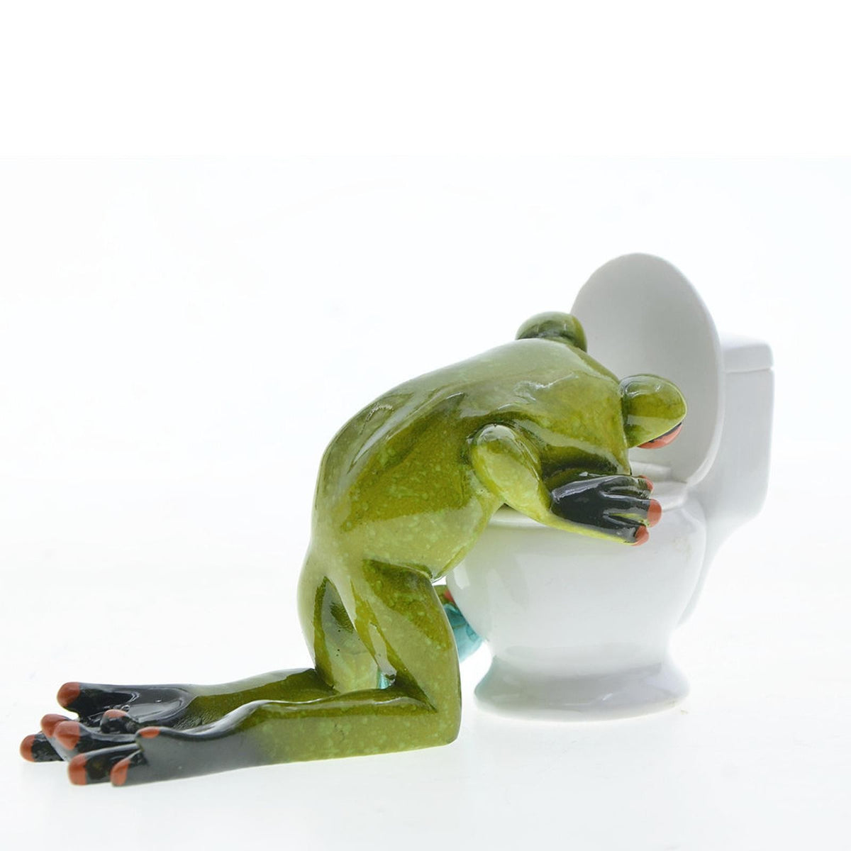 Frog Figurine Sculpture Gift Funny Resin Ornament Handmade Art Animal