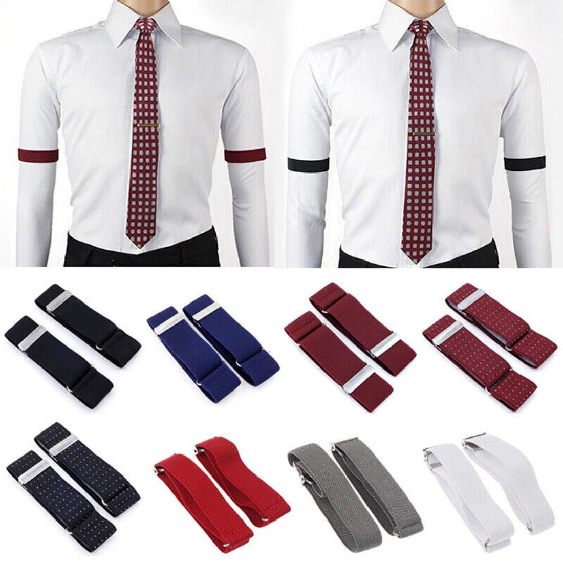 Adjustable Elastic Non Slip Shirt Belt Cufflinks Sleeves Holder Arm Garter sh