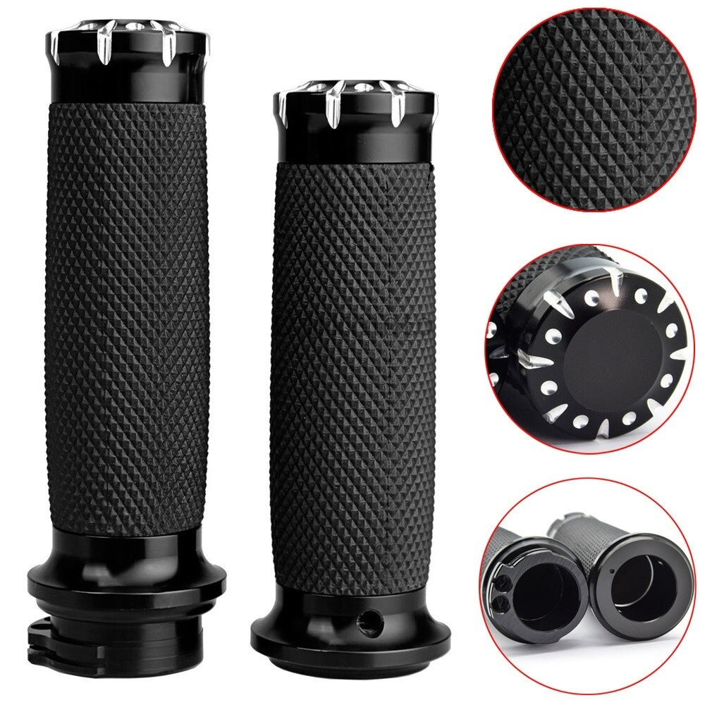 1 Pair 1 inch 25mm Motorcycle Black Handle Bar Hand Grips for Harley