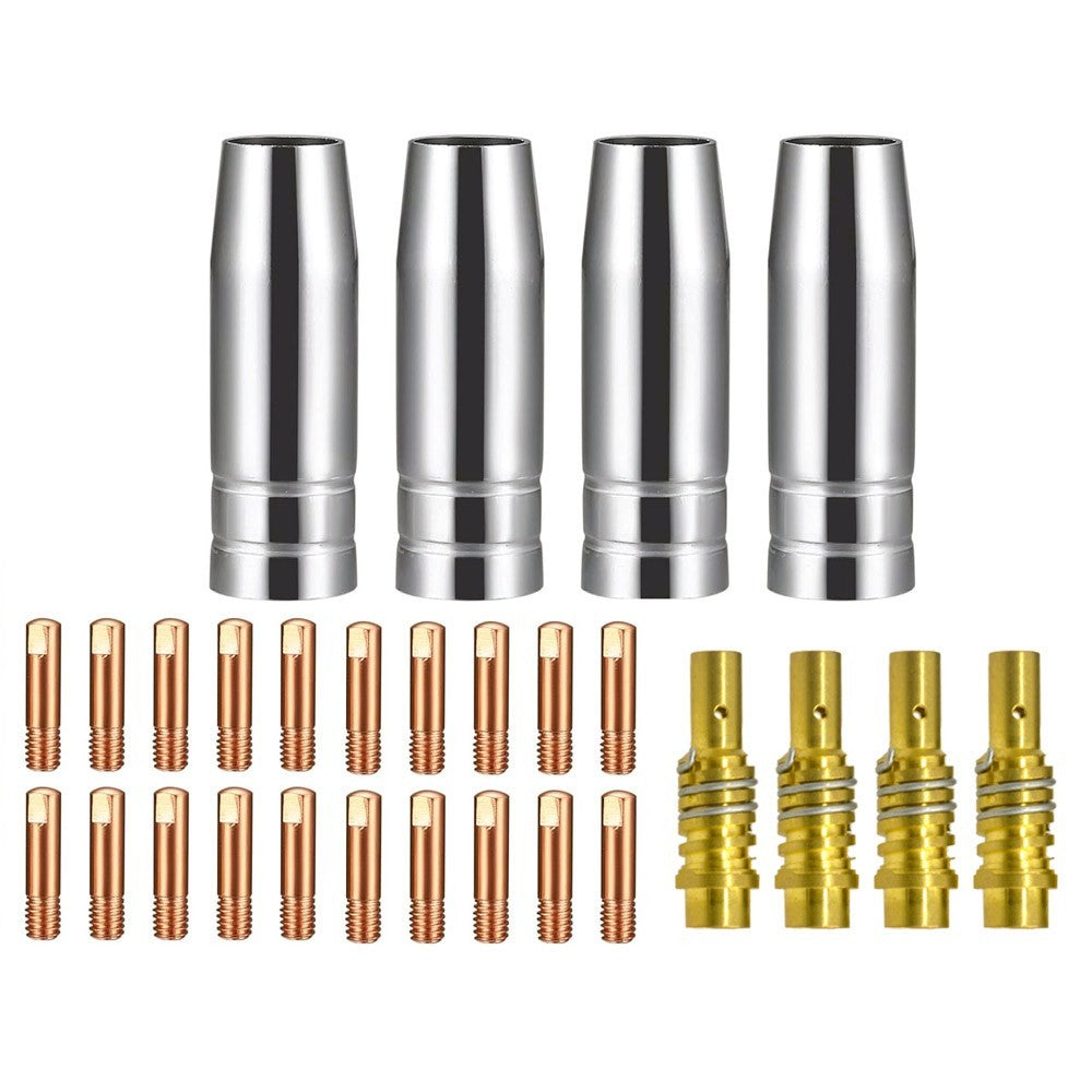 MB15 MIG WELDING CONSUMABLES KIT TORCH CONTACT TIPS NOZZLE SHROUD 15AK 28pcs