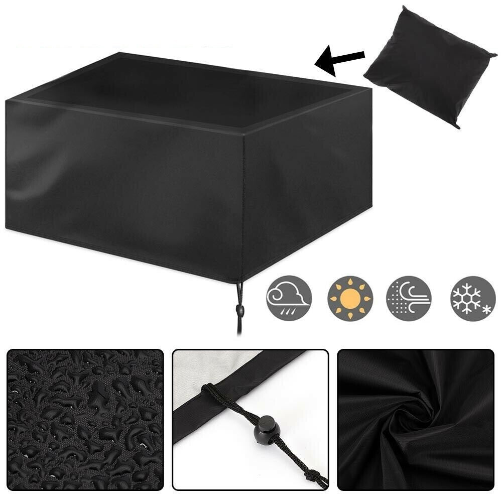 7ft Heavy Duty Waterproof Billiard Snooker Pool Table Dust Cover Protector Black
