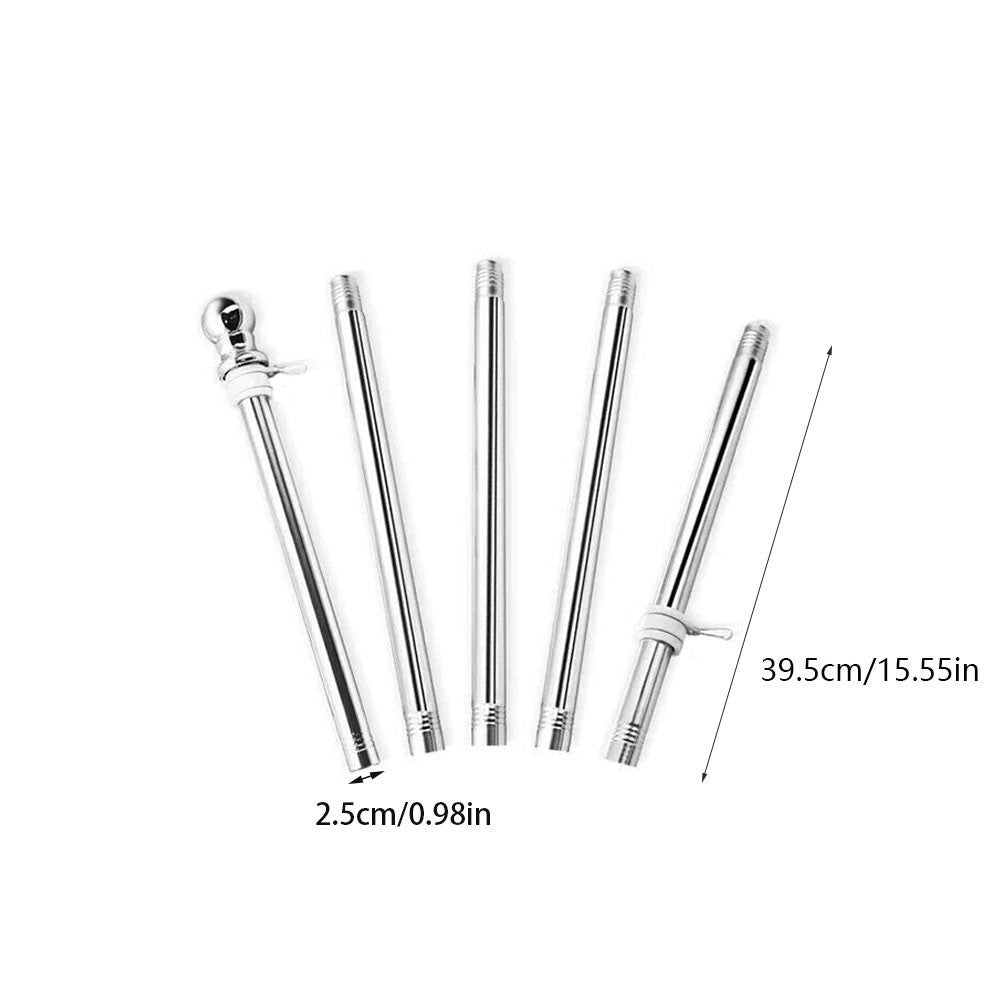Adjustable Flag Pole Stainless Heavy Duty Rotating Flag Anti Tangle Caravan 6ft