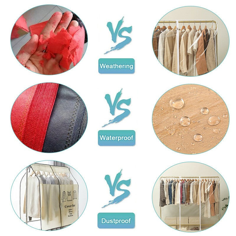 4 Sizes Zipped Clear Clothes Rail Protector Heavy Duty Coat Hanger Dust Cover