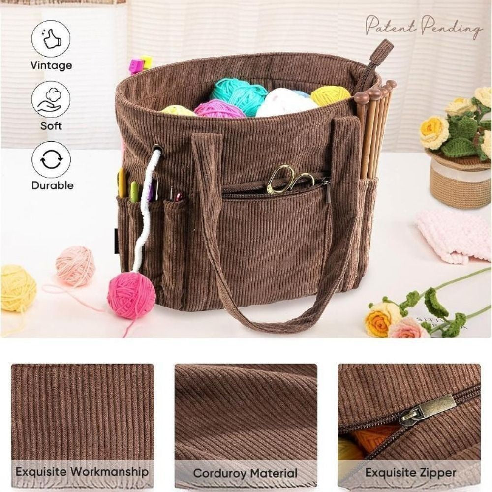 Knitting Yarn Storage Bag Crochet Hooks Sewing Tools Organizer Case