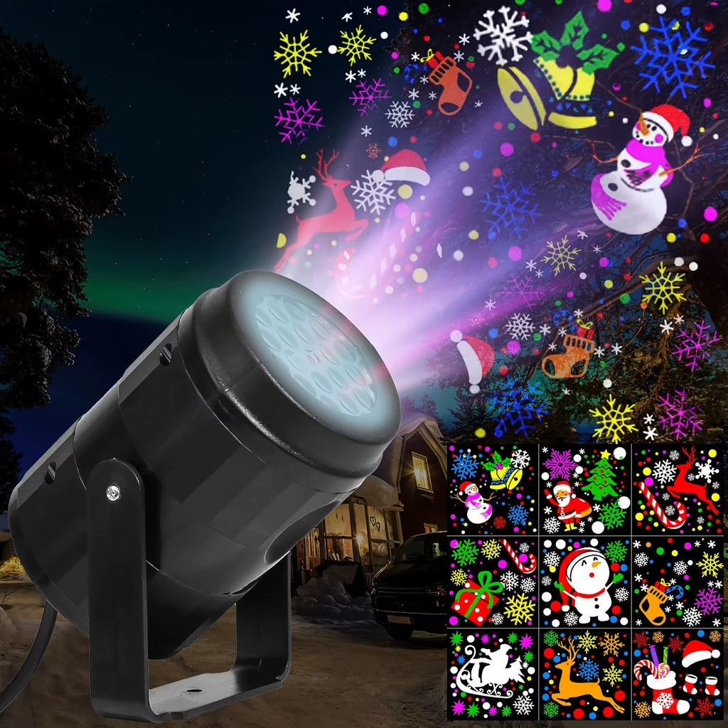 Christmas Projector Lights Rotatable Christmas Decoration Out/Indoor 16 Patterns