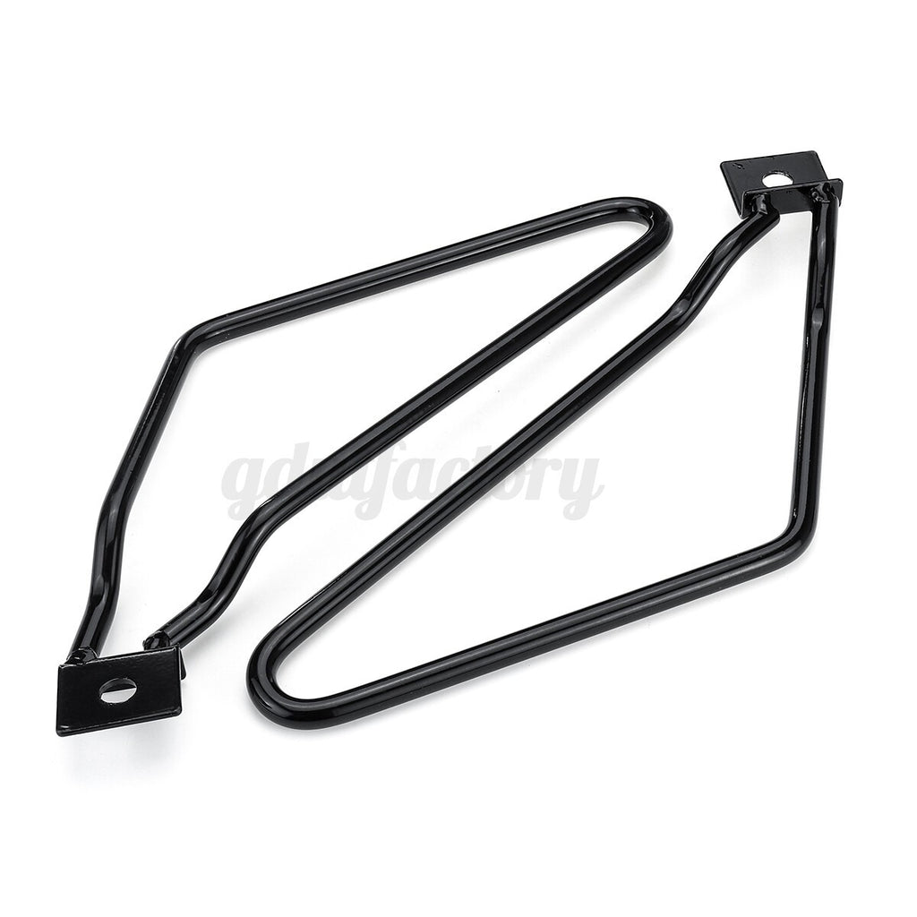 2pcs Black Universal Motorcycle Saddle Bag Support Bars Mount Bracket
