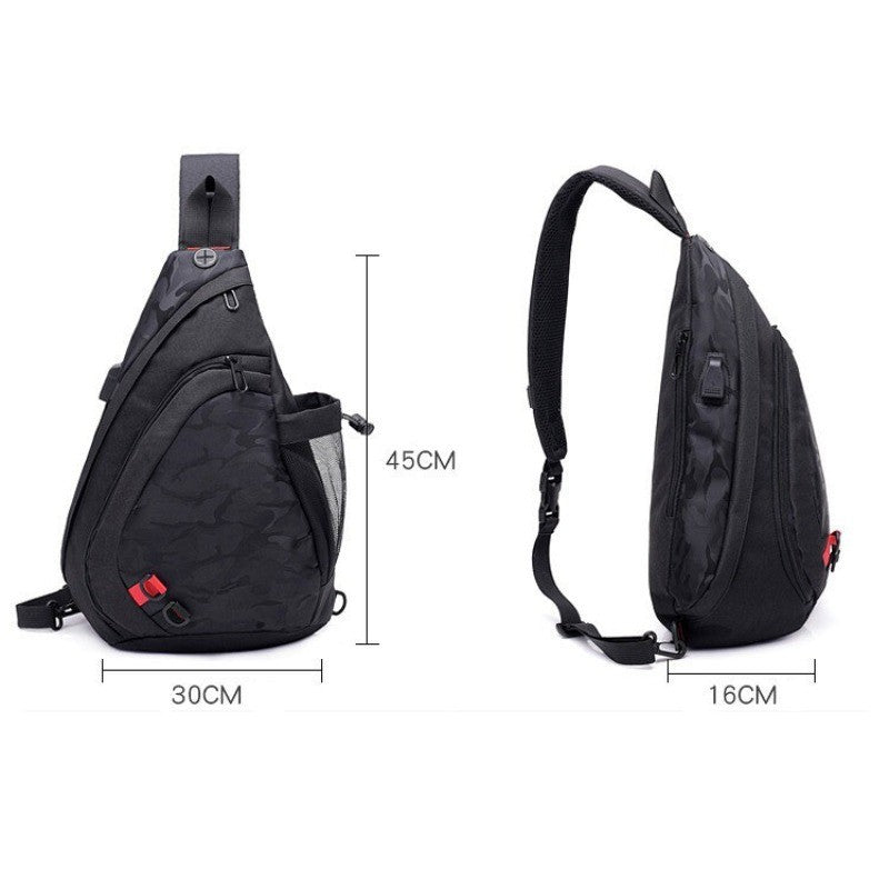 Men's Large Sling Bag Cross Body Water-resistant Gym Travel Chest Pack