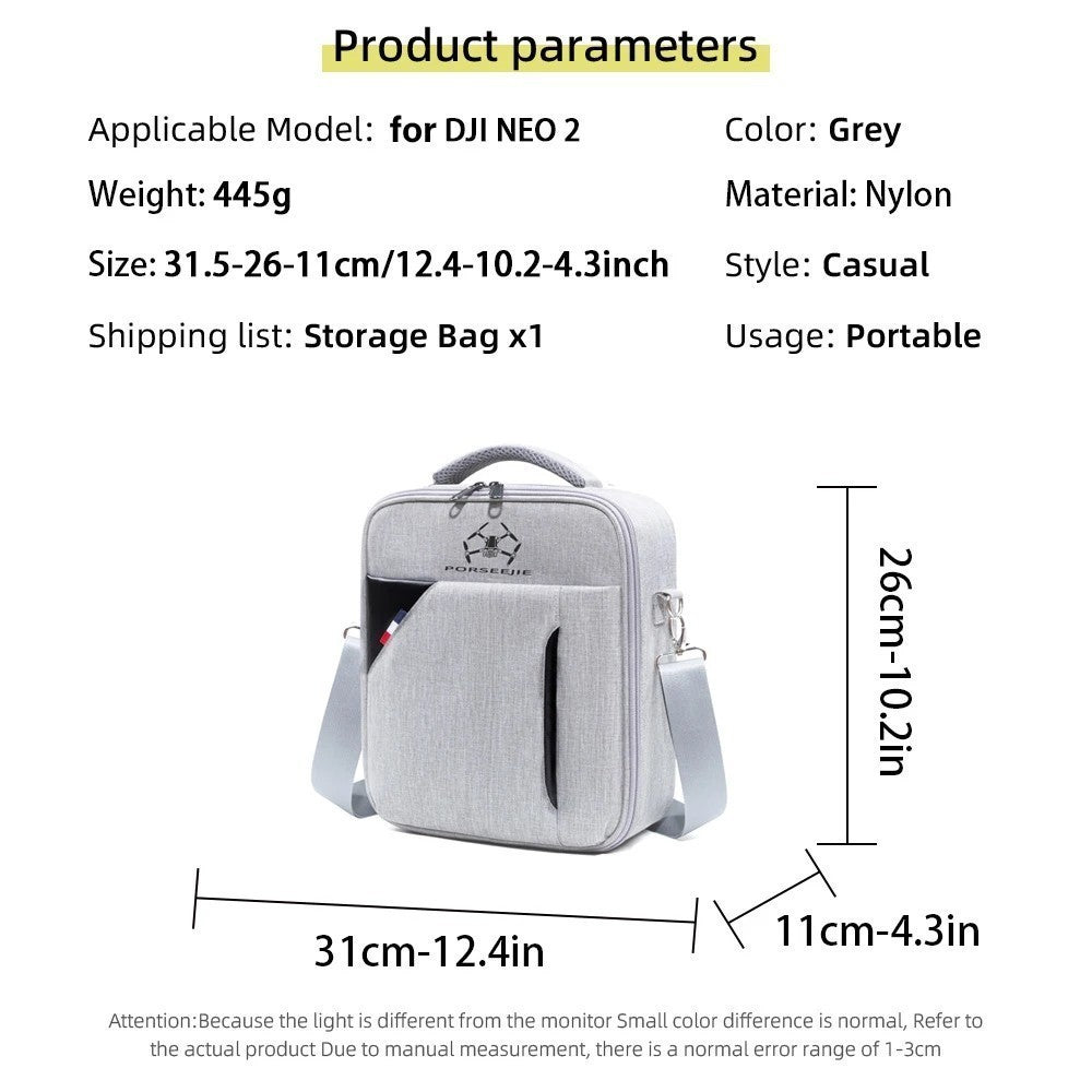 For DJI Neo 2 Drone RC-N3 Storage Shoulder Bag Portable Carrying Case Box Travel