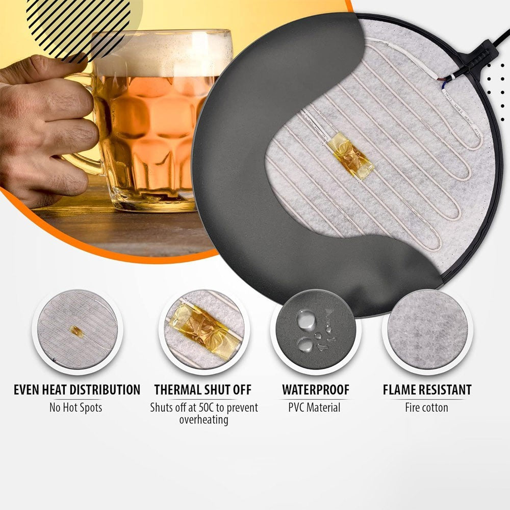 Brewing Mate Home Brew Heat Pad Mat Adjustable Power for Wine Beer Spirit UK
