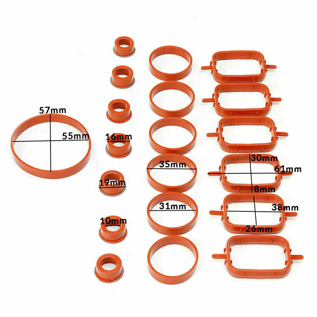 20*Intake Inlet Manifold Gasket Seal For BMW 3 5 Series M57 M57N E39 E46 E70 E83