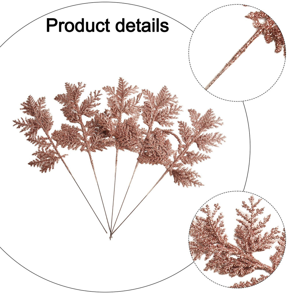 Artificial Leaves Garland Christmas Tree Decor 5pcs Rose Gold/Silver/Gold/Red