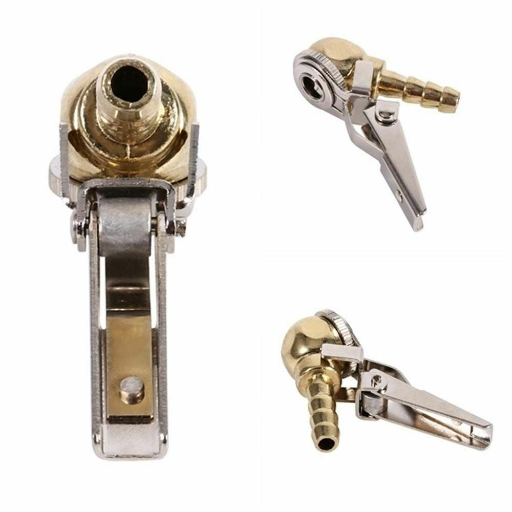 1pc Tyre Valve Air Chuck Inflator Pump Connector Adapter Brass Clip on Car