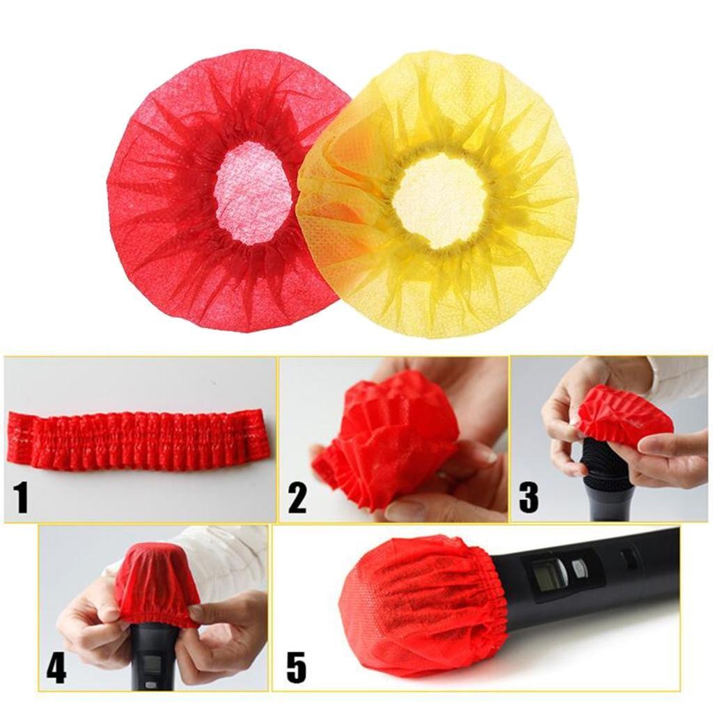 200x Disposable Non-woven Microphone Cover Stage Mic Covers Protective