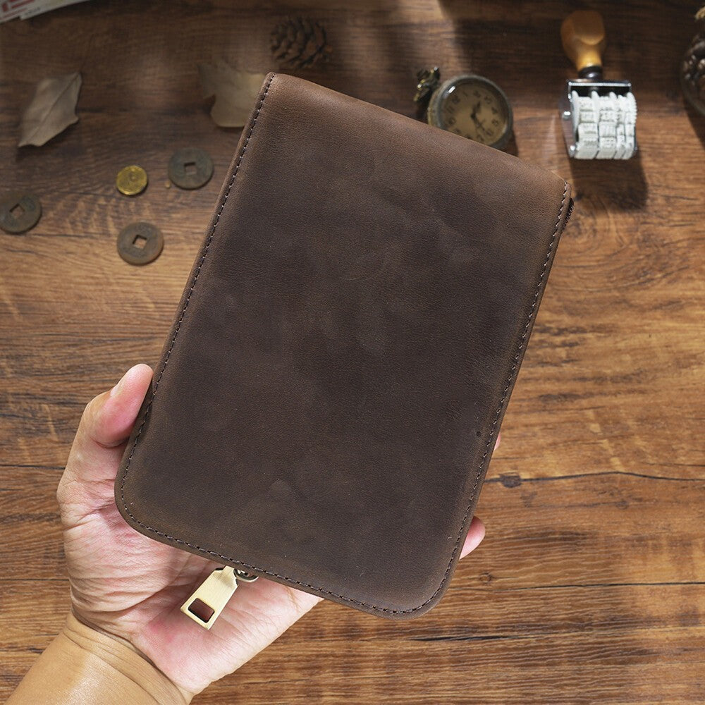 Genuine Leather 12 Slots Fountain Pen Case Stationery Pen Storage Bag Organizer