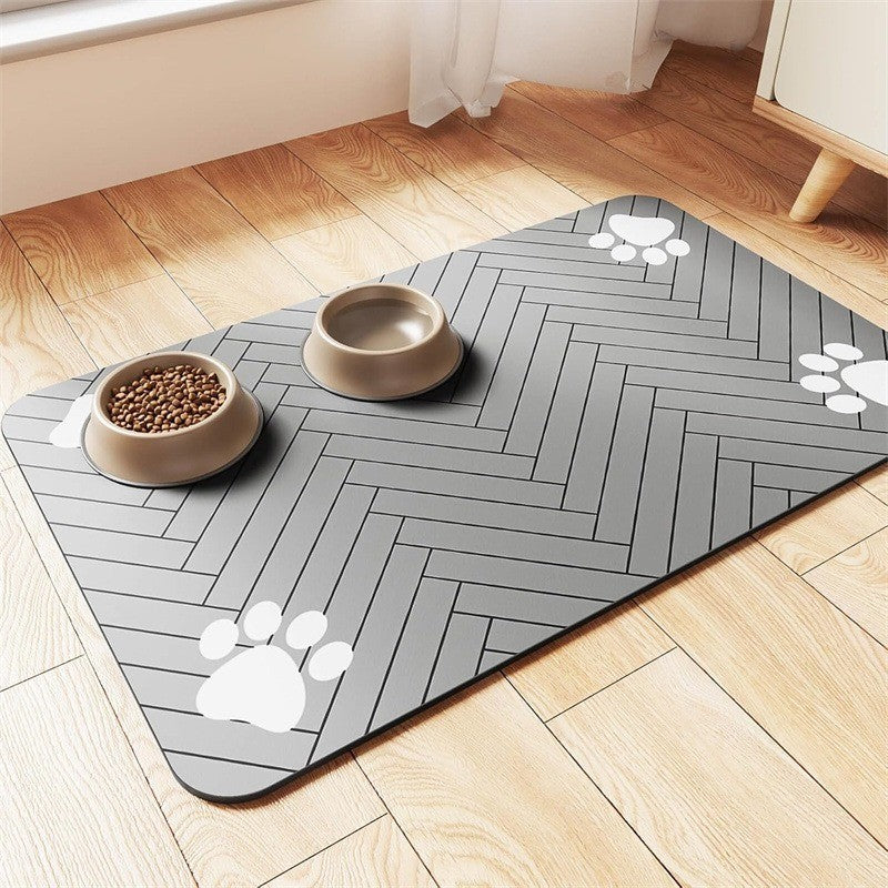 Quick Dry Pet Food Bowl Mat Non-Slip Cat Feeder Pad  Pet Supplies
