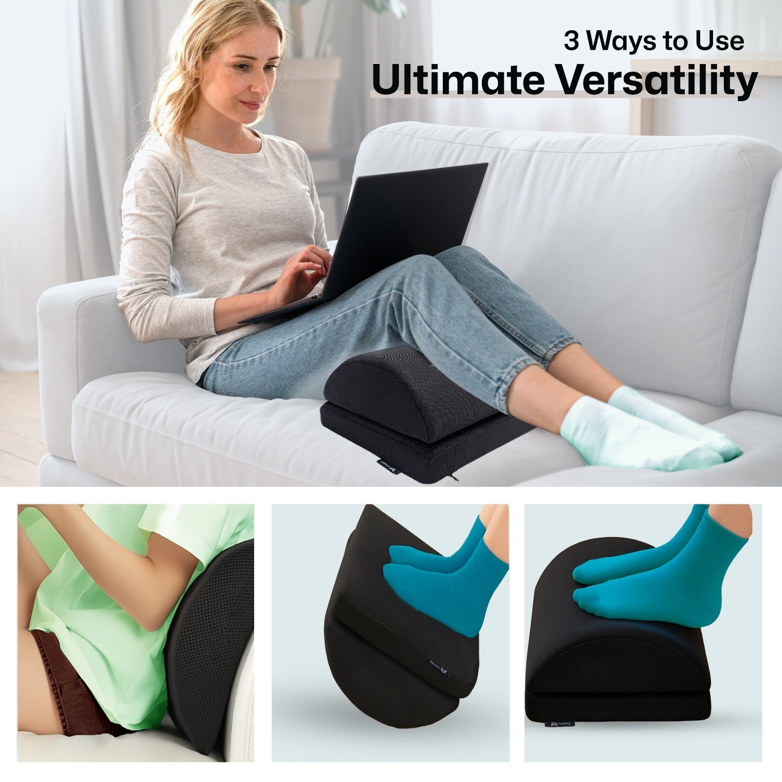 Foot Rest Under Desk High Density Foam Ergonomic Footrest Cushion Pillow UK